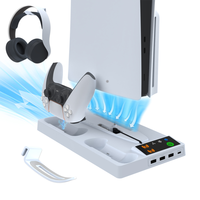 Support de refroidissement universel avec chargeur pour console PS5 Pro/PS5 Slim, station de charge pour manette avec ventilateur de refroidissement intégré