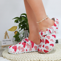 Dames Tuin Clogs met Hartjespatroon, Lichtgewicht EVA Zomersandalen, Waterdicht, Antislip, Huisslippers