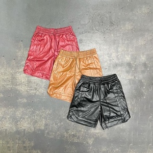 Streetwear Summer High Quality Track Suit Sweatsuits <b>Lounge</b> Wear <b>Set</b> Mens <b>Two</b> <b>Piece</b> Leather Short Sleeves Buttons <b>Set</b> - Product Image 5