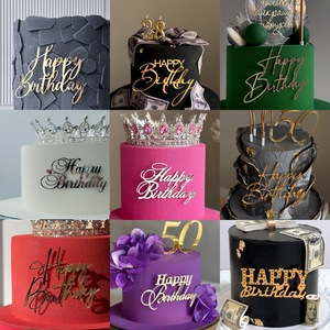 Nuevo Producto Estilo INS - Decoración <span class=keywords><strong>para</strong></span> Pastel <span class=keywords><strong>de</strong></span> Cumpleaños 'HAPPY BIRTHDAY' Hecha <span class=keywords><strong>de</strong></span> Acrílico - Product Image 3