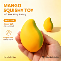 Jouet anti-stress réaliste en TPR souple en forme de mangue, balle à presser, jouet extensible pour soulager l'anxiété et la décompression