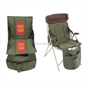 Outdoor Electric Chair Stadium Seat With Lumbar Pillows Cup-Holder Comfortable Heating Experience Washable Polyester Fishing