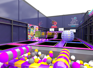 Grand <span class=keywords><strong>parc</strong></span> d'attractions intérieur commercial pour enfants, trampoline souple personnalisé, design interactif familial, capacité supérieure à 500 kg, certifié TUV - Product Image 3