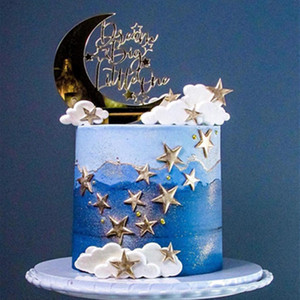 Decoración de Pastel con Nubes y Estrellas Acrílicas, Set de Adornos para Celebración de Cumpleaños - Product Image 1