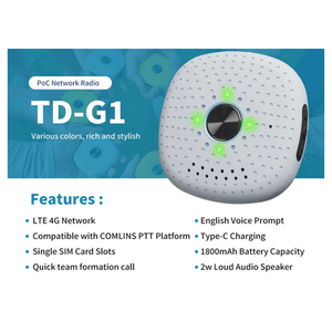 Walkie Talkie COMLINS TD G1 con 4G LTE, ultraligero de 79g, tipo C, batería de 1800mAh, altavoz de 2W, IP35, VHF/UHF, alcance ilimitado - Product Image 2
