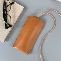 Étui à lunettes en cuir avec cordon réglable pour collier, pochette pour lunettes de soleil, idéal pour les cadeaux d'entreprise et les fêtes