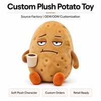 Boneka Kentang Plush OEM Custom Cangkir Kopi Lucu Boneka Isi Lembut Hadiah Unik Bersertifikat EN71 untuk Hadiah Anak-Anak Dekorasi Rumah Grosir