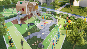 Grand parc <span class=keywords><strong>d</strong></span>'attractions extérieur, divers équipements de divertissement, balançoire à ressort double pour enfants, cheval à bascule, vente personnalisée - Product Image 5