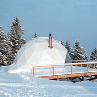 Dôme igloo de villégiature imperméable : Tente géodésique paysagée avec tissu PVC double couche et isolation insonorisée