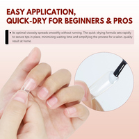 FZANEST Colle à ongles longue durée forte sans HEMA ni TPO, adhésif pour capsules Soft Gel X, 15ml, Gel UV de fixation, Logo personnalisé