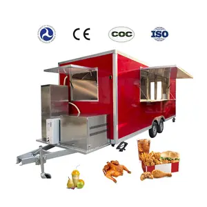 Trailer makanan 2024 lebih murah dengan Grill Hot Dog Cart untuk dijual MAKANAN TRUK dengan peralatan dapur penuh