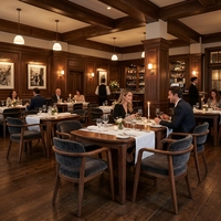 Solution de projet hôtelier personnalisée J2S, chaises modernes en velours de luxe et table en bois massif, ensemble de meubles de restaurant commercial