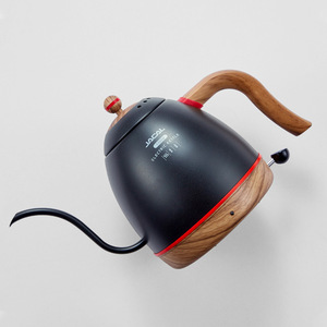 Hervidor de cuello de cisne Jigo 602, cafetera eléctrica de acero inoxidable, tetera en blanco y negro con tapa - Product Image 1