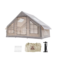 Tente de camping gonflable pliable quatre saisons en tissu Oxford avec maille, imperméable, sans assemblage, ouverture rapide pour les aventures