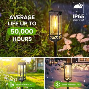 Lumières de pelouse de jardin à LED à énergie solaire nouveau <span class=keywords><strong>design</strong></span> plus lumineux éclairage paysager de voie extérieure étanche IP65 <span class=keywords><strong>d</strong></span>écor - Product Image 4