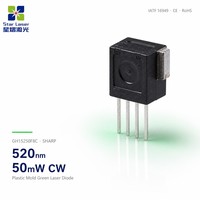 Sensor Gerak GH15250F8C 520nm 50mW Dioda Laser Hijau Kemasan Plastik untuk Pengukur Tingkat Industri, Lampu Panggung
