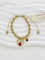 Bracelet ajustable en cuivre avec mini-breloques en émail en forme de crème glacée et perles de verre bleues, vente en gros pour cadeau