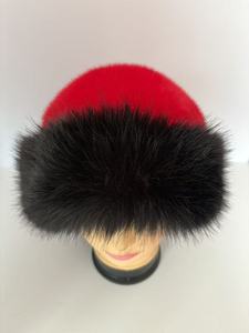 Chapeau dôme de luxe en fausse fourrure de vison, vente en gros directe usine, chapeau en peluche avec grande bordure en fourrure, chapeau chaud d'hiver <span class=keywords><strong>pour</strong></span> assortir aux manteaux - Product Image 1