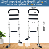 AndCare Fauteuil-lève-personne en aluminium, aide à la mobilité pour personnes âgées et handicapées, certifié CE, durable, léger, réglable en hauteur, avec frein en U