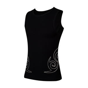 Débardeur de fitness rétro américain original en polyester/coton écologique à séchage rapide avec strass, coupe ajustée, pour femmes et hommes, idéal pour la course à pied - Product Image 4