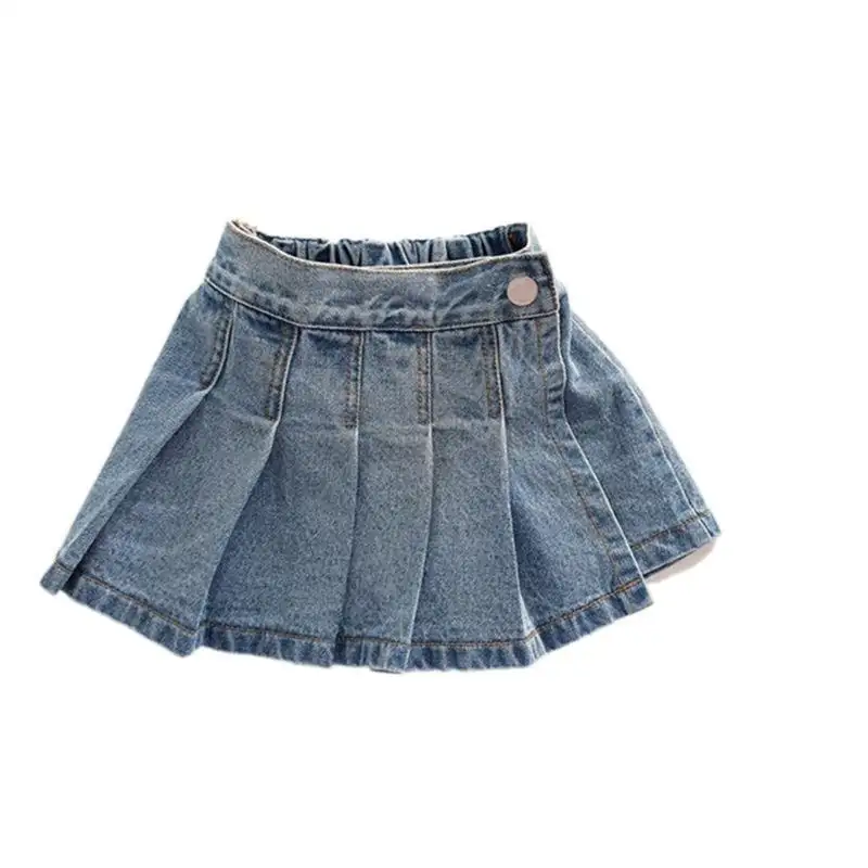 6202 Fashion Baby Girls Sweet Blue Jeans Skirt Shorts Toddler Kid Clothes Summer Denim Pleated Skirt Shorts Cute