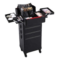 Valise trolley professionnelle pour maquillage, trousse de maquillage pour artiste maquilleur et coiffeur