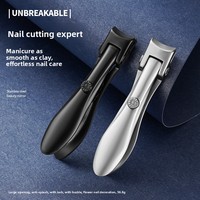 Longhui Nouveau Coupe-Ongles Grande Taille Anti-éclaboussures en Acier Inoxydable à Large Ouverture, Coffret Cadeau Portable pour Adultes et Personnes Âgées