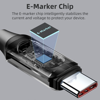 Câble de données USB C vers USB C 100W Câble USBC à charge rapide Bio 5A avec affichage LED Câble tressé de type C en alliage de zinc