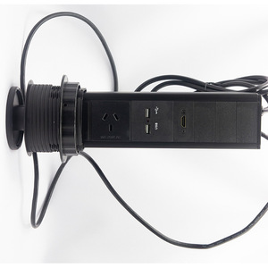 AU Stopkontak Dapur Tersembunyi Lubang 90Mm, Stopkontak Tarik Tangan Pop Up dengan Port Data USB Kantor Desktop - Product Image 3