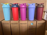 Bouteille shaker à protéines personnalisée de 24 oz, élégante, isolée sous vide, en acier inoxydable, avec couvercle de thermos, 12-24h