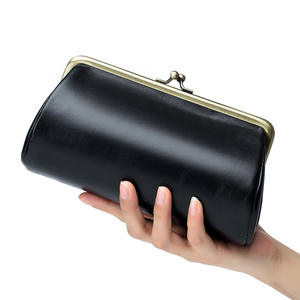Bolsos de Mano Elegantes de Cuero Andong para Mujer, Bolsos de Cuero Vacuno Genuino, Bolsos de Mano Vintage para Mujer, Bolsos de Clip Casuales para Fiesta 9172 - Product Image 4