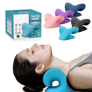 FSPG New Design Neck and Shoulder Relaxer Massage Pillow Neck Pain Relief Neck Stretcher Physical Therapy C-curve Design