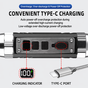 Nuova Torcia UV Portatile in Lega <span class=keywords><strong>di</strong></span> Alluminio, Ricaricabile USB, Impermeabile IP55, <span class=keywords><strong>Luce</strong></span> da Lavoro LED con 6 Colori, Multiuso - Product Image 3