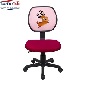 Silla de Estudio Moderna Multifuncional, Giratoria, de Altura Ajustable, Respaldo Bajo y Redondo, de Tela Ligera, Pequeña, Color Rosa, Creativa, Sin Reposabrazos - Product Image 5
