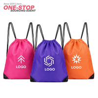 Sac de sport pliable réutilisable de grande capacité, écologique, en polyester imperméable avec cordon de serrage, logo personnalisé OEM Ujoy Gift