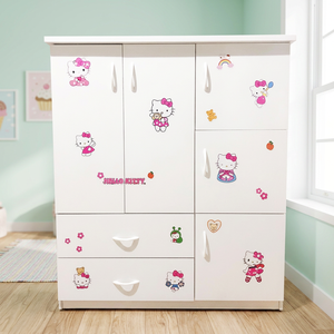Convertible Freestanding White <b>Plastic</b> <b>Wardrobe</b> for Infants 5 Doors 2 Compartments Space Saving 1m05x1m25x40cm - Product Image 3