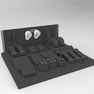 Bộ trưng bày trang sức cao cấp, giá đỡ trưng bày trang sức xỏ khuyên, thiết kế tùy chỉnh sang trọng bằng da microfiber - Product Image 6