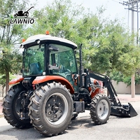 Servicio Postventa Completo, Tractor Agrícola LAWNIO con Salidas Hidráulicas Dobles, Fuerte Tracción para Siembra, Tractor 4x4