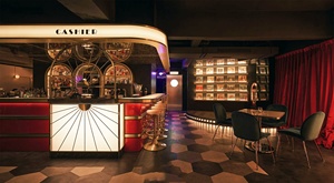 Meubles de boîte de nuit commerciaux Surface solide Texture de marbre Boîte de nuit en forme de L Led <span class=keywords><strong>Comptoir</strong></span> de bar pour table de bar de restaurant d'hôtel - Product Image 4