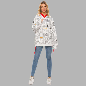Sudaderas con capucha de manga larga para mujer, Top personalizado con letras estampadas de retales, jersey para mujer - Product Image 3