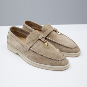 Mocassini Penny da Donna Personalizzati di Lusso e alla Moda in Pelle Scamosciata, <span class=keywords><strong>Scarpe</strong></span> Casual <span class=keywords><strong>Eleganti</strong></span> da Passeggio con Fibbia Metallica Retrò, Modello Slip-On - Product Image 2