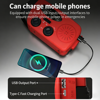 Radio Darurat Mini Portabel AM/FM/NOAA Tenaga Surya Engkol Tangan Power Bank 2000mAh