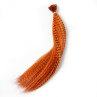 Plumes de coq de grizzly i-tip accessoires de cheveux synthétiques 100 pièces mèches colorées pour l'extension de plumes de cheveux