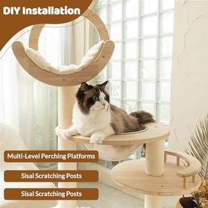 <span class=keywords><strong>Extra</strong></span> Grote Houten Toren Hoog Multi-Level Stabiel Appartement Voor Grote Katten Multifunctioneel Kattenmeubilair Activiteitengebouw - Product Image 3