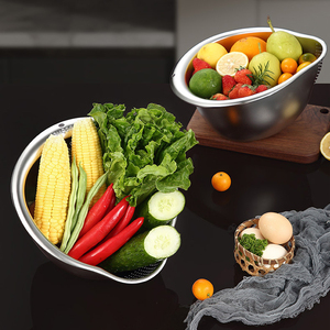 Cesta de lavado inclinada de acero inoxidable versátil, escurridor de colador de Metal para limpiar frutas, frijoles, herramienta de cocina - Product Image 5