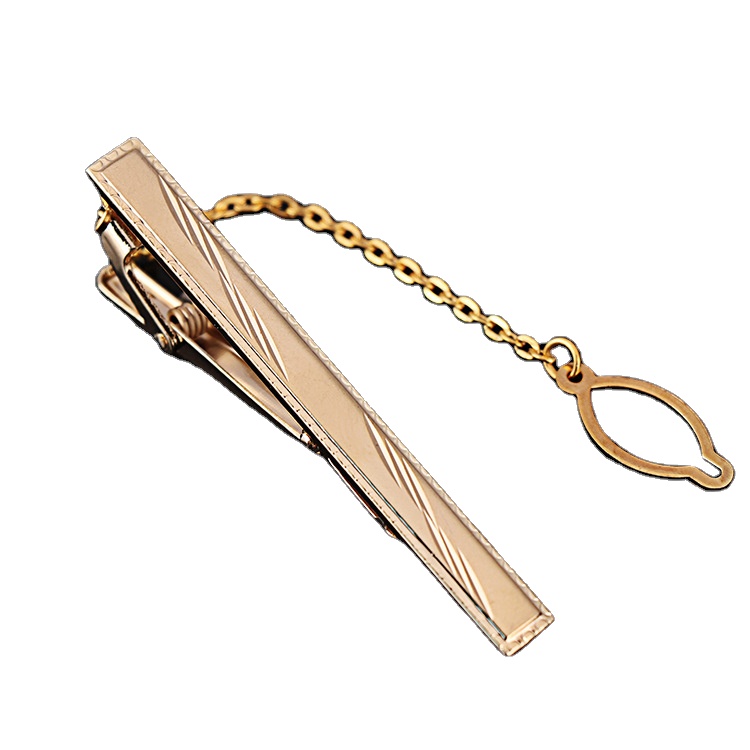 Новый простой модный медный антикоррозийный золотистый зажим для галстука