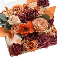 Ensemble de fleurs artificielles en soie (une boîte) DIY Bouquet de mariée pour mariage Centre de table Décoration florale