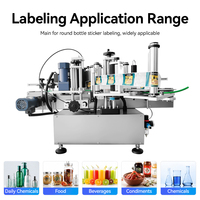 Mesin Pelabel Botol Putar untuk Meja Kerja, Baki Penggulung Label, Alas Anti Selip, Aplikator Label Produksi Skala Kecil