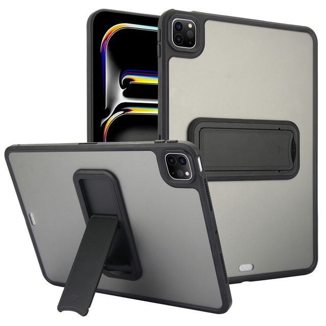 Shockproof Matte Transparent Clear Hard Case with Kickstand Holder Protective Tablet Cover for iPad Pro 12.9 2022 2021 2020