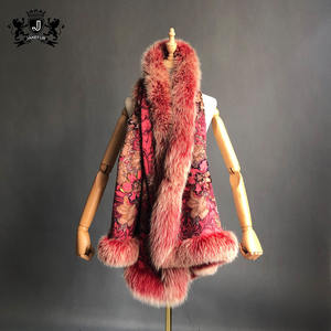 2021 Hochwertiger Flauschiger Echter Kaschmir-Umhang Winter Warmer Modischer Luxus-Damenschal Pelzschal - Product Image 4